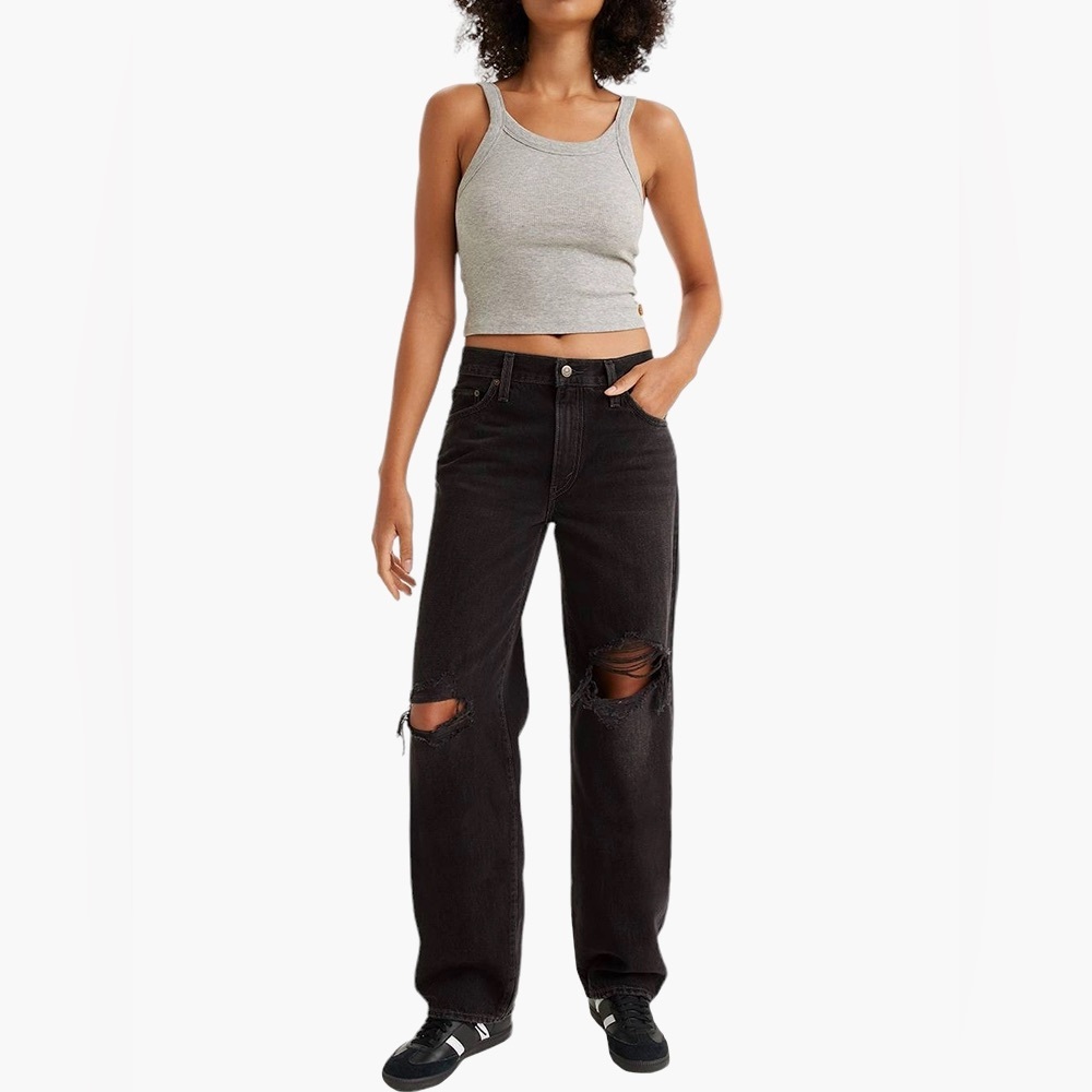 Levi’s Baggy Dad Jean Rake it Up Dark Wash Black Size 26 - Picture 3 of 10